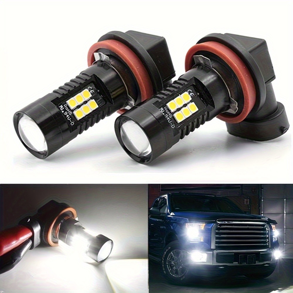 2pcs H11 H8 H9 LED Lâmpadas De Nevoeiro Lâmpada De Condução De Carro Automático 6000K DRL Super Branca