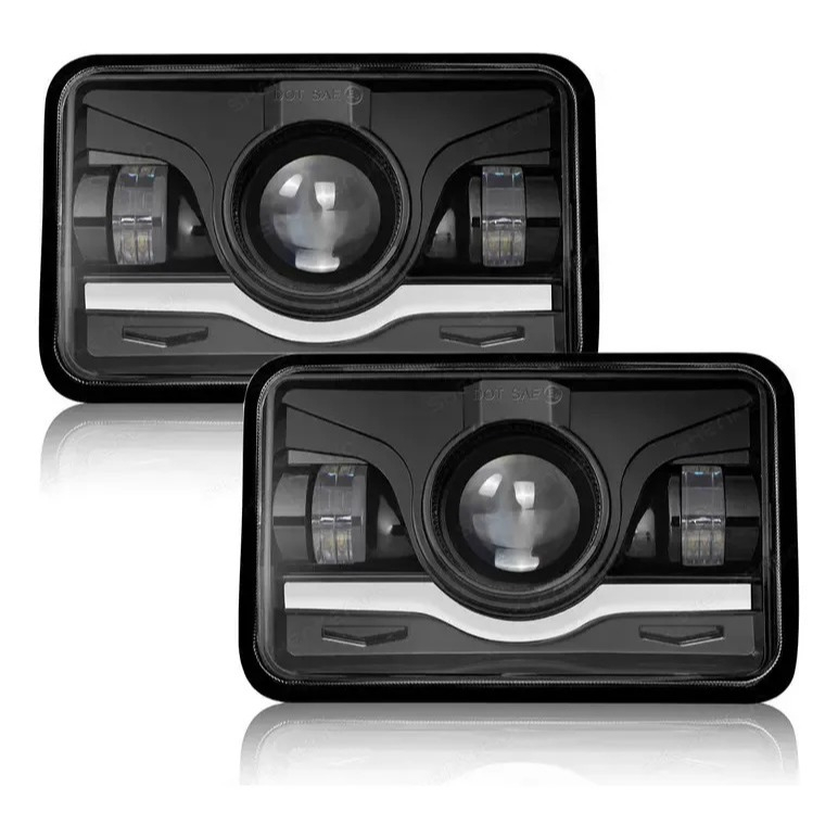 2pcs 4x6 Farol Led Hi-lo Beam Drl Para Caminhão Dakota Wyej