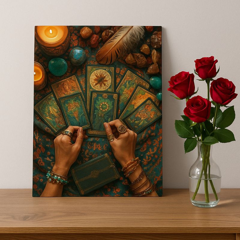 Quadro Decorativo Cartas Tarô Baralho Magia interior com a sua sorte! Envio Imediato