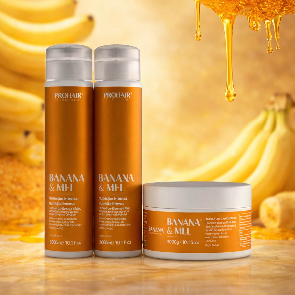 Kit Shampoo e Condicionador Máscara Capilar Prohair Banana e Mel