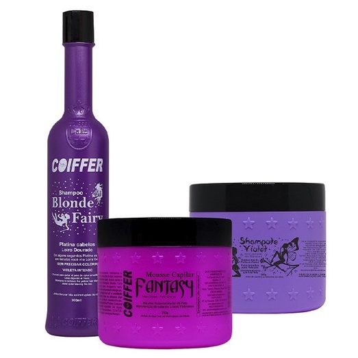 Kit De Manutenção Blonde Fairy Matizador Coiffer 3 Itens para cabelos loiros