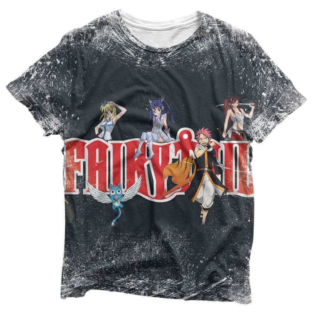 Camisa Logo do Anime - Camisas Fairy Tail Estampa Total