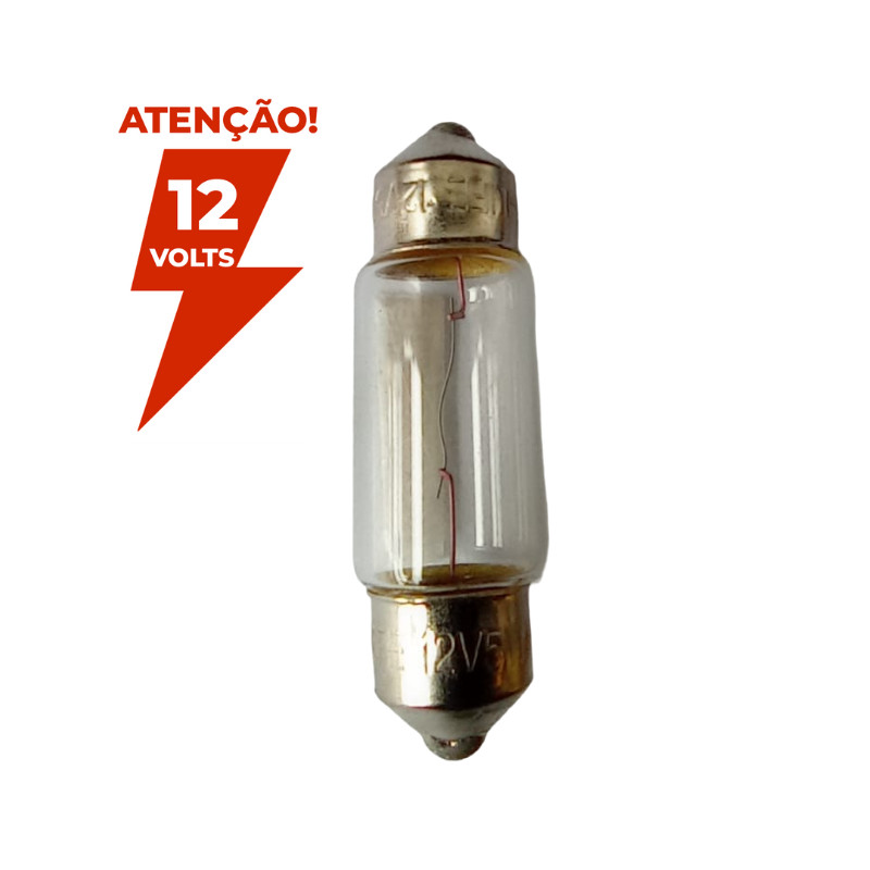 Lâmpada Torpedo Miniatura C5W 12 Volts 5W 10X36 - Sv8.5
