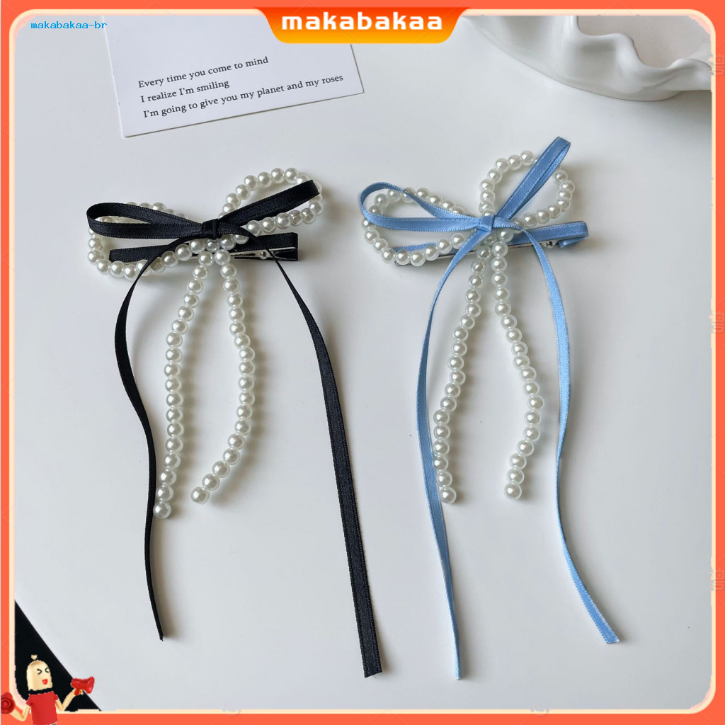 Elegant Imitation Pearl Hair Pin with Bowknot Design – Fade-resistant Decorative Clip for Women and Girls Stylish Back