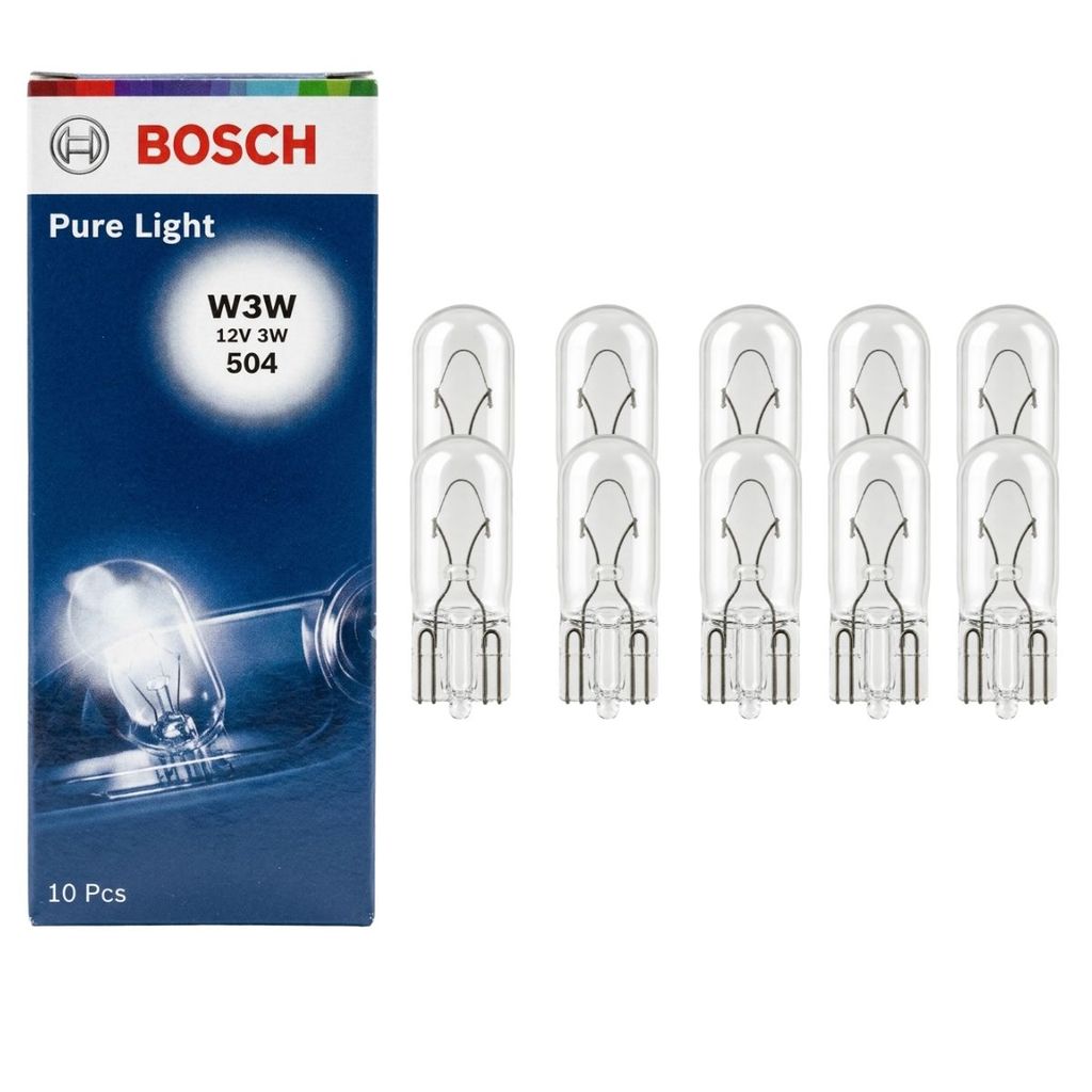 KIT 10 LÂMPADAS T10 PINGÃO ESMAGADINHA W3W BOSCH PURE LIGHT 12V