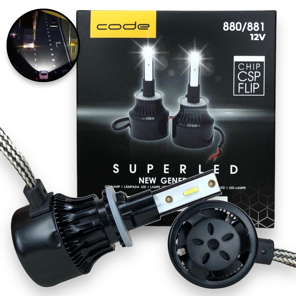Par De Lampadas Ultra Super Led Code Tech One H27 881 6000k