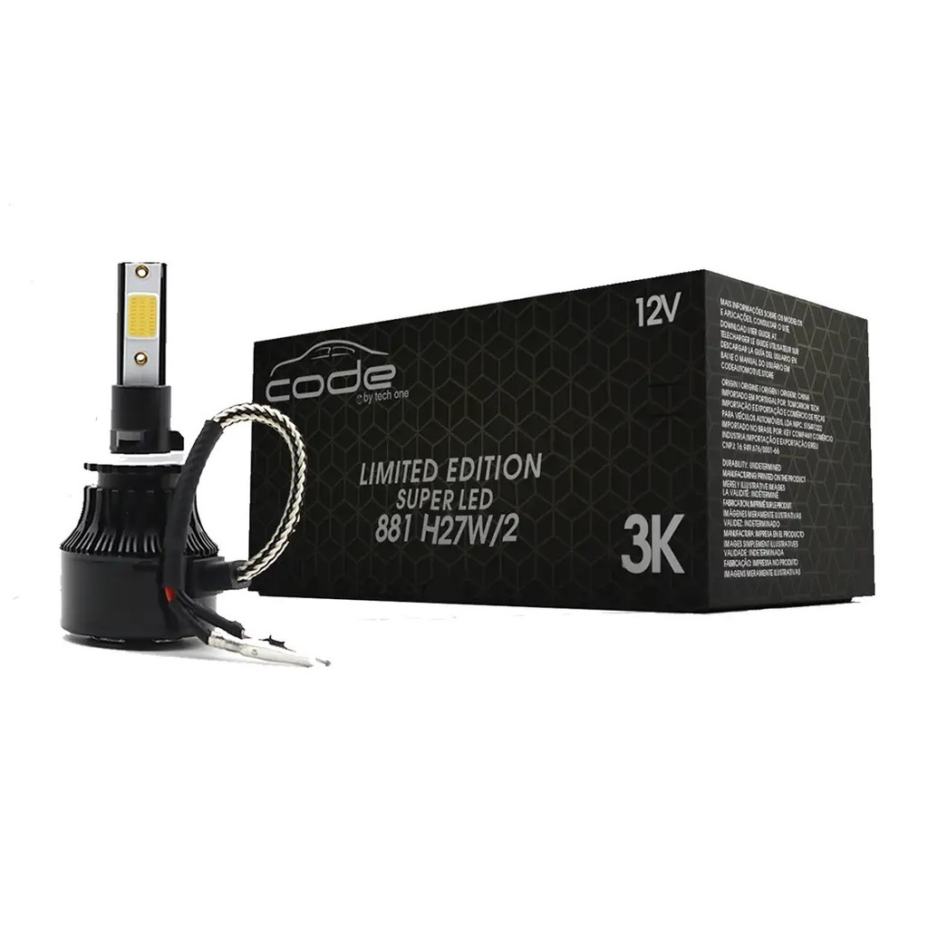 5478 KIT LAMPADAS SUPER LED H27 881 CODE TECHONE 3000K