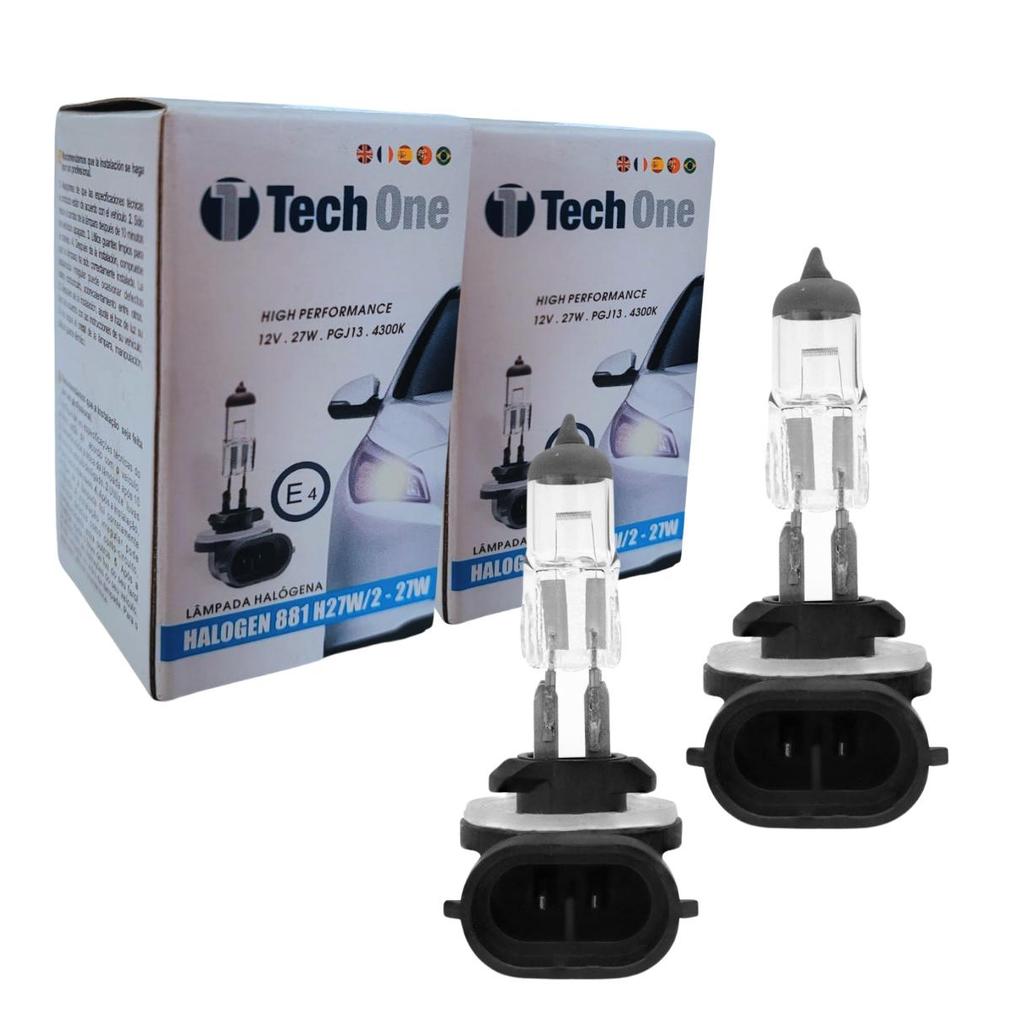 KIT 2 LAMPADA HALOGENA 12V TECHONE CAIXINHA 4300K H27 881 27W