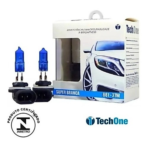 Par Lâmpada Super Branca H27 881 8500k Xenon 12v 27w Techone