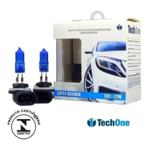 Par Lâmpada Super Branca H27 881 8500k Xenon 12v 27w Techone