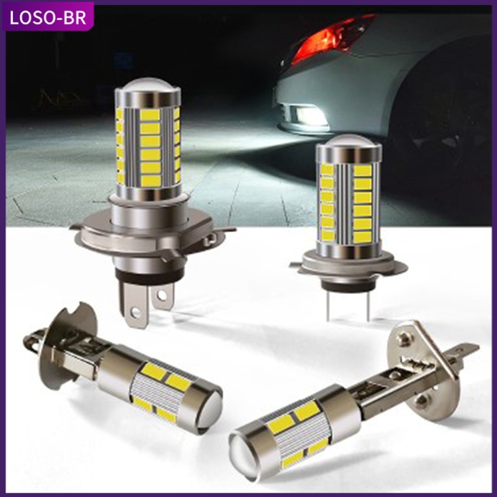 Hot-Seller1pcs Motocicleta LED Farol Carro Luz De Nevoeiro 33SMD H4 H7 H1 H3 Brilhante
