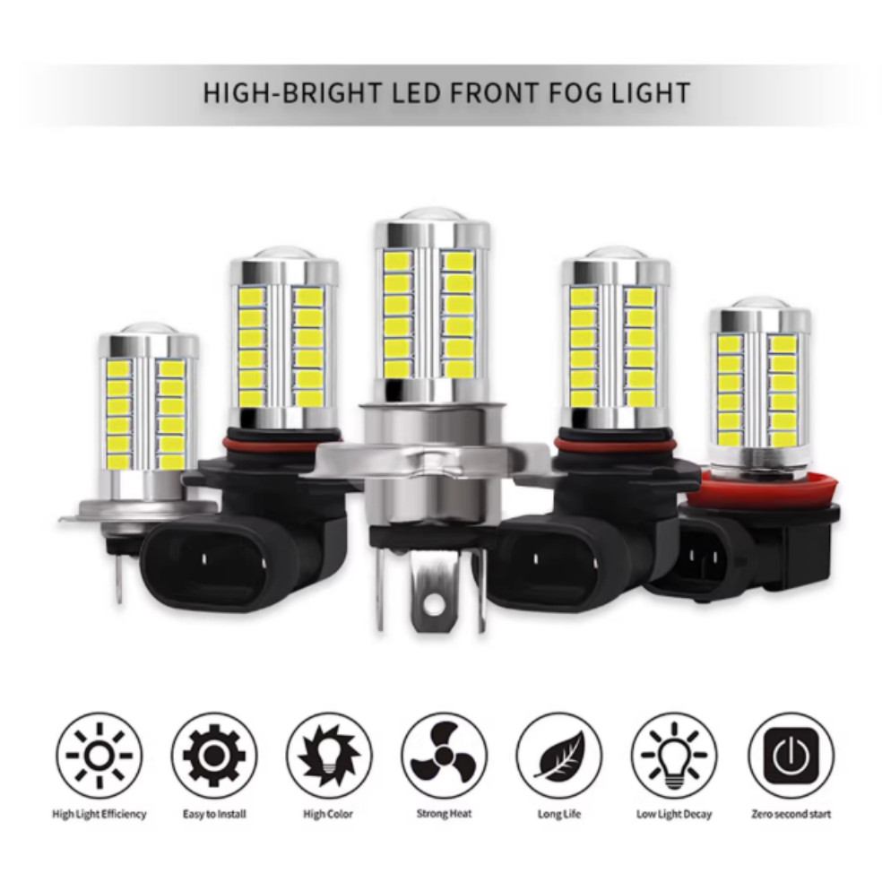 FLYTOP H4/H7/9005/9006 33SMD LED Lâmpada Do Farol Carro Luz De Circulação Diurna Branco Motocicleta Nevoeiro FLTP
