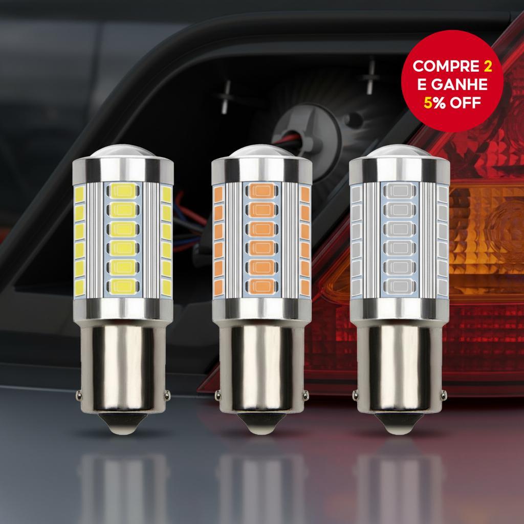 1 PC PY21W P21/5W 1156 Ba15s 1157 Bay15d Lâmpadas LED para Carro Setas, Freio, Ré, Estacionamento 12V 33SMD 7000K