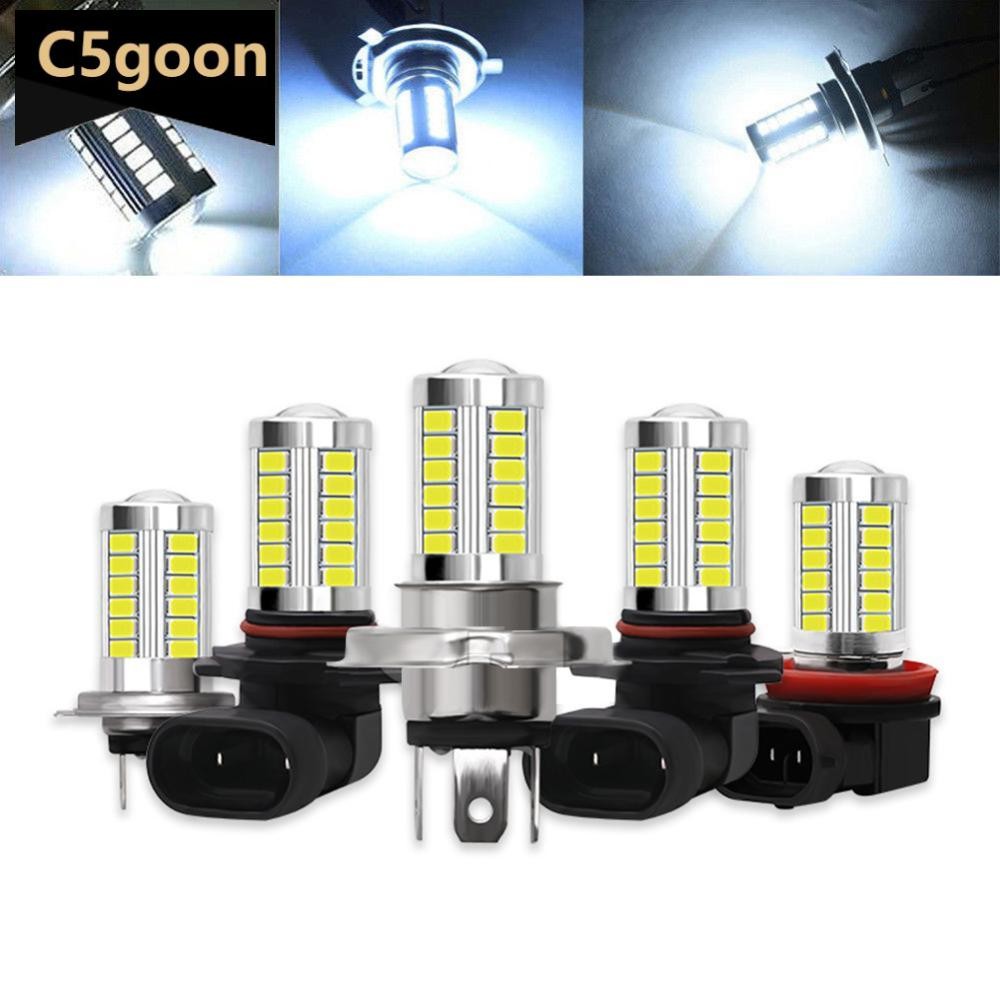 C5GOON 1Pc H4/H7/9005/9006 33SMD LED Lâmpada Do Farol Carro Luz De Circulação Diurna Branco Motocicleta Nevoeiro P5W9