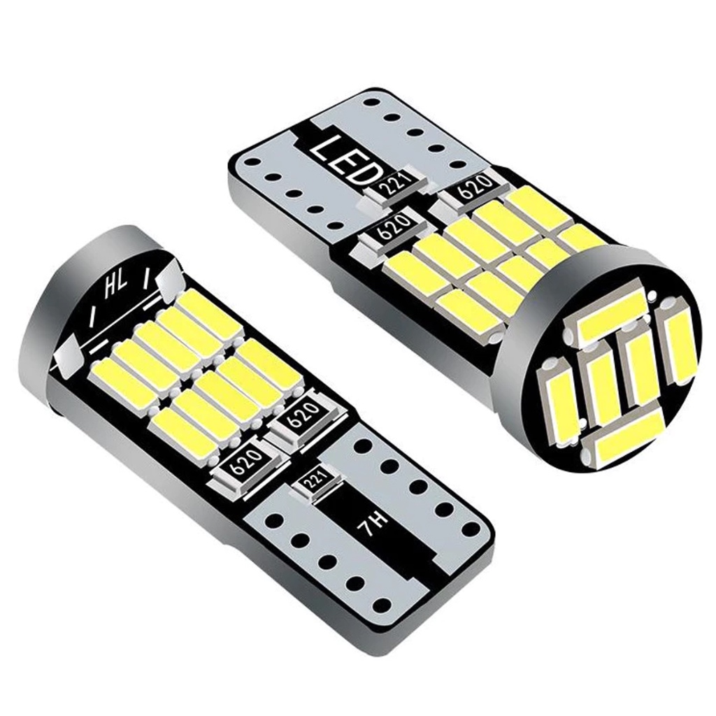 Par Led Meia Luz T10 Canbus 6000k Branco Interna Placa Não Dá Erro no Painel
