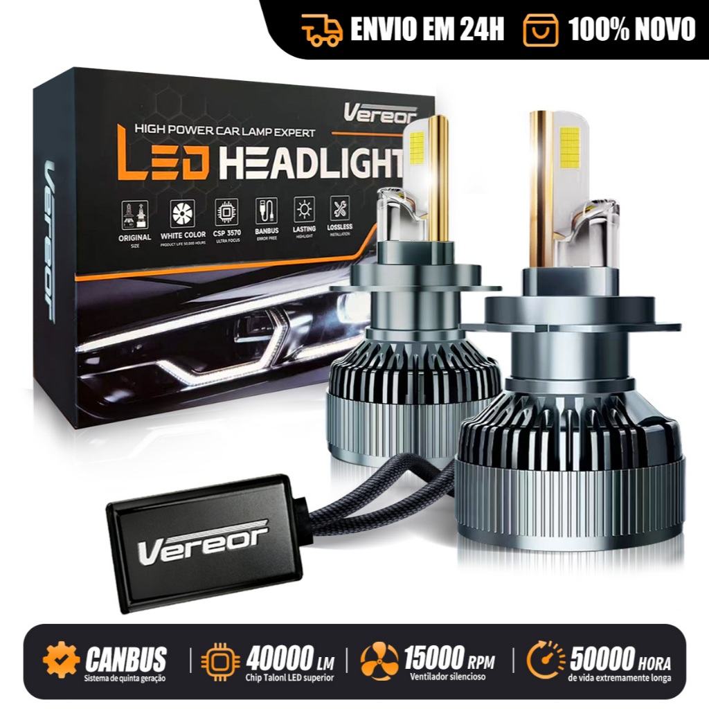 Lâmpada LED H1 H4 H7 H11 9005 9006 Kit Par M70 para Farol 300W 40000LM Alto Brilho 6000K Branco Puro Universal