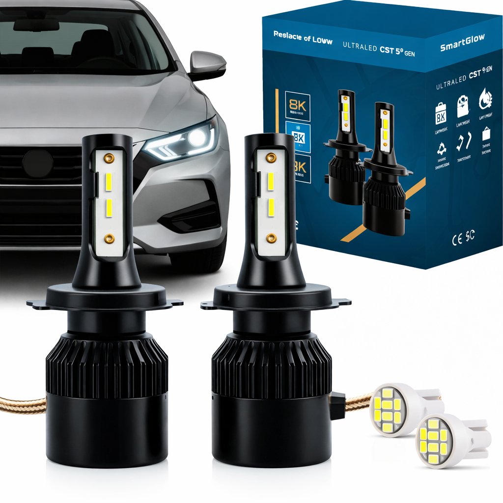 Kit Lâmpada Ultra LED CST 5 Gen 6000k 8000 Lumens Branco Frio Cooler Integrado Ventilação Forçada