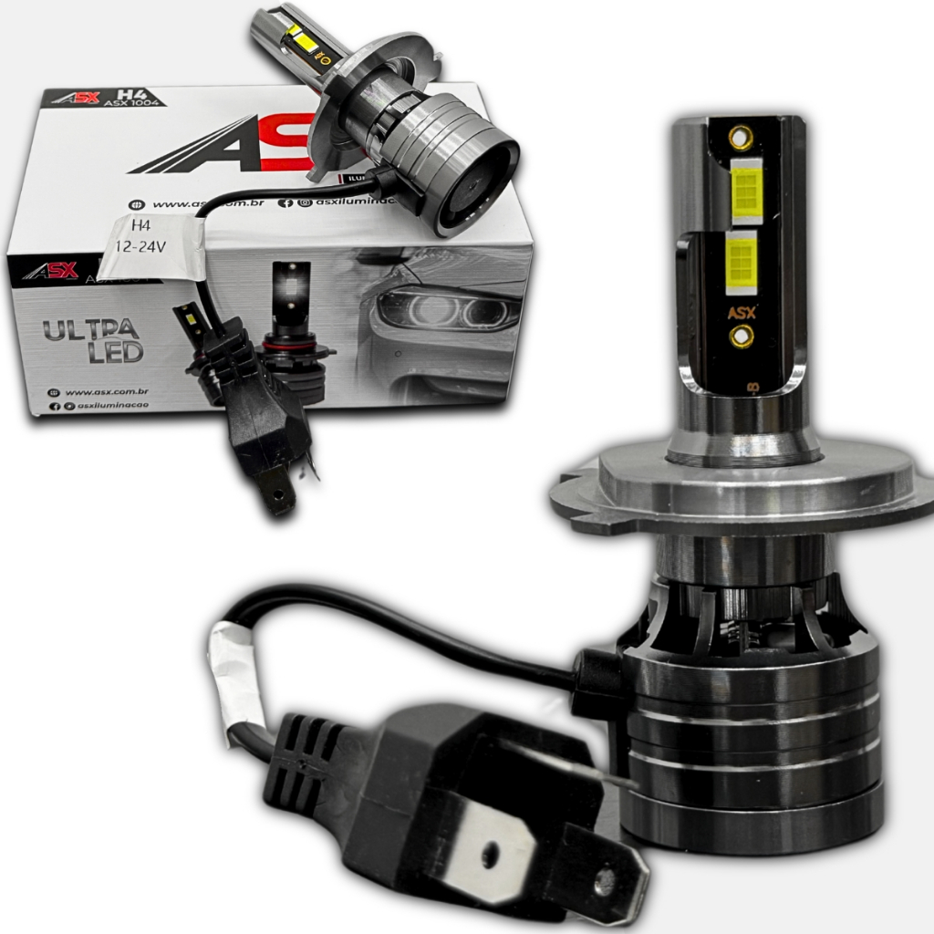 Lampada Ultra Led H4 10000 lumens 70W 6000k Led Asx Branco Frio Bivolt 12-24v