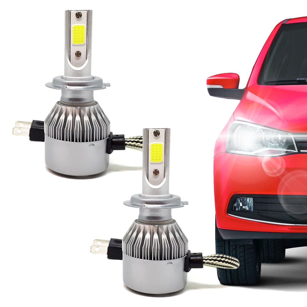 Par Lâmpadas H7 Super Led 6000K Branco Frio Efeito Xenon Forte C6 Tabela Lista de Aplicação Barato