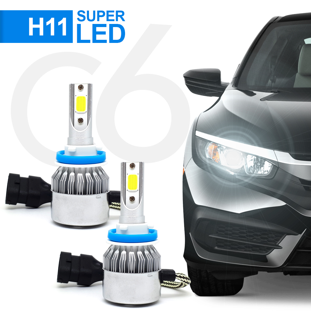 Par Lâmpadas H11 Farol Milha Nissan X-terra Xterra 2004 2005 2006 2007 2008 Super Led C6 6000k Branco Frio Efeito Xenon
