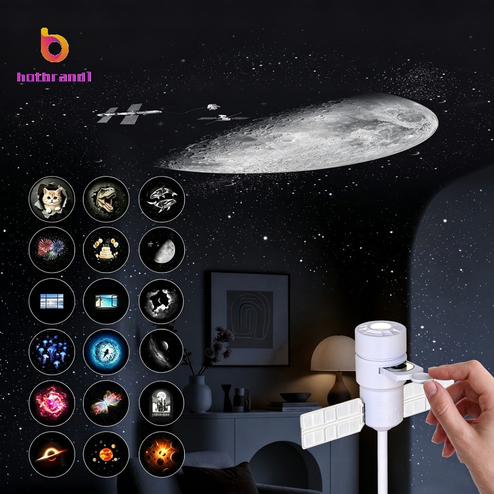 2 Em 1 Kids Star Night Light USB Galaxy Projetor 360 Gooseneck Modo Duplo Espaço Para Quarto