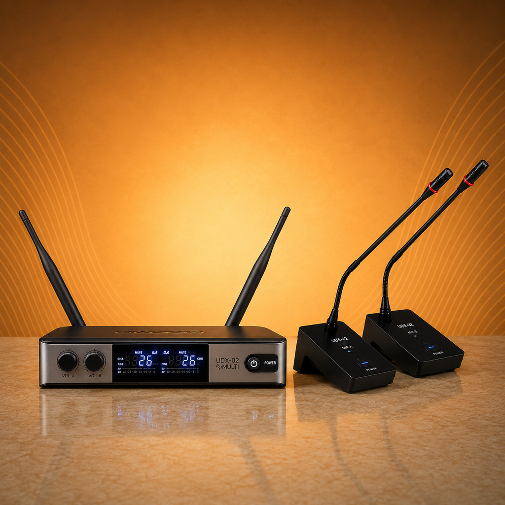 Microfone Sem Fio Dylan Udx-33gs Uhf Gooseneck Duplo