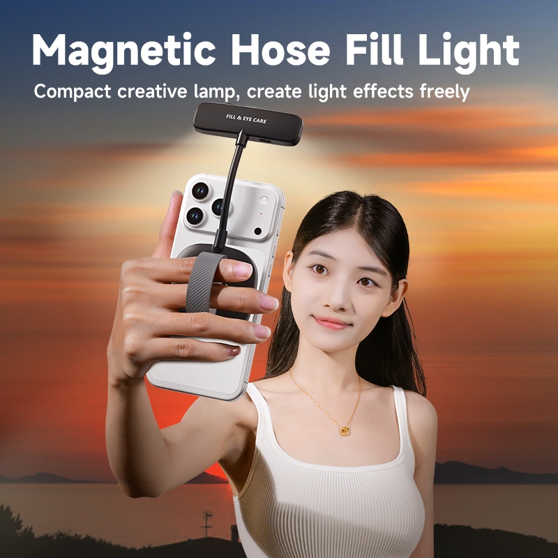 Gooseneck Magnético Selfie Luz De Preenchimento Suporte Do Telefone Lâmpada Leitura Para iPhone Android