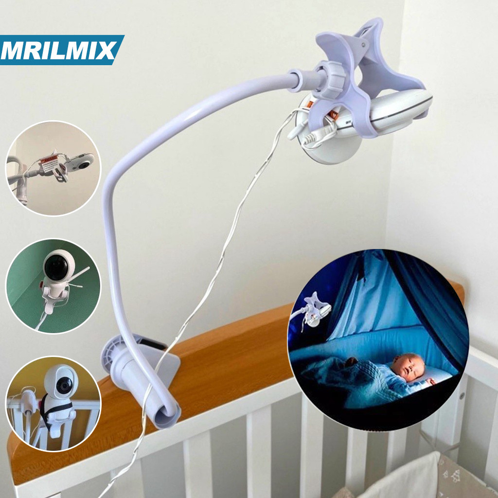 Suporte Flexível Universal para Câmera de Monitor de Bebê Braço Gooseneck Ajustável 360° com Clipe Fixo Sem Perfuração