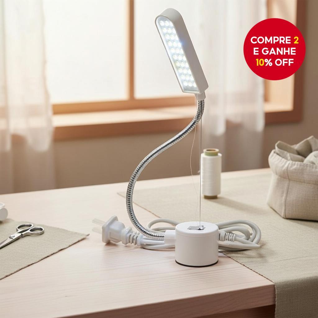 30 LED Luminária Portátil com Base Magnética e Gooseneck Flexível para Máquina de Costura, Bancada de Trabalho, Torno