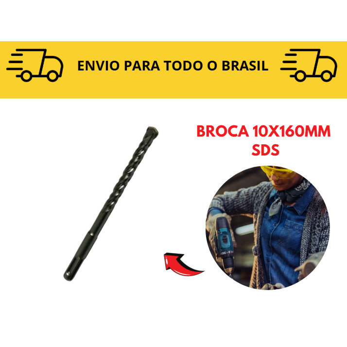 Kit SDS  Brocas encaixe 10mm Broca Para Martelete / Rompedor / Impacto