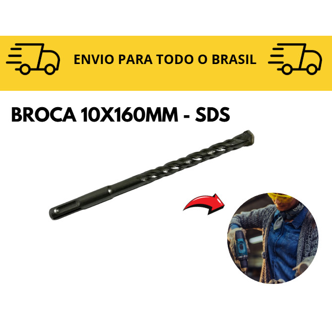 Kit SDS Para Martelete / Impacto / Brocas encaixe 10mm Rompedor
