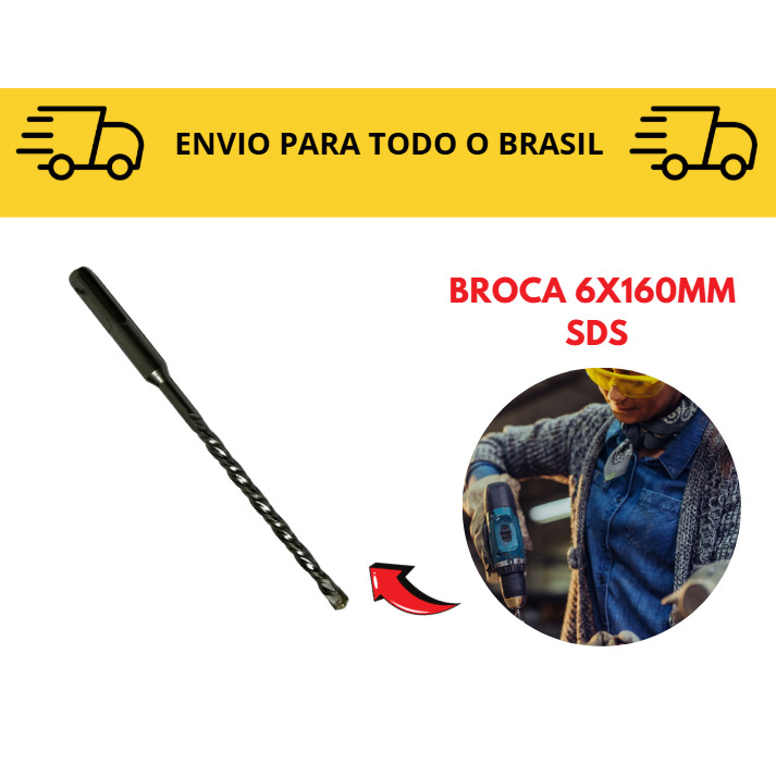 Kit SDS  Brocas encaixe 6mm Broca Para Martelete / Rompedor / Impacto