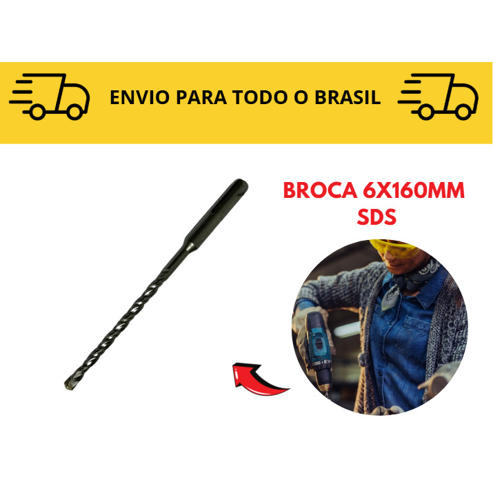 Kit SDS  Brocas encaixe 6mm Rompedor / Broca Para Martelete / Impacto