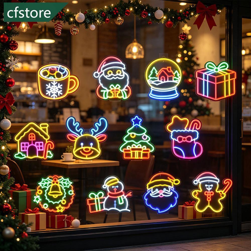 CFSTORE USB Plug In Desktop Pendurado Dupla Utilização Natal Acrílico LED Neon Light Strip Colorido Atmosfera Decoração