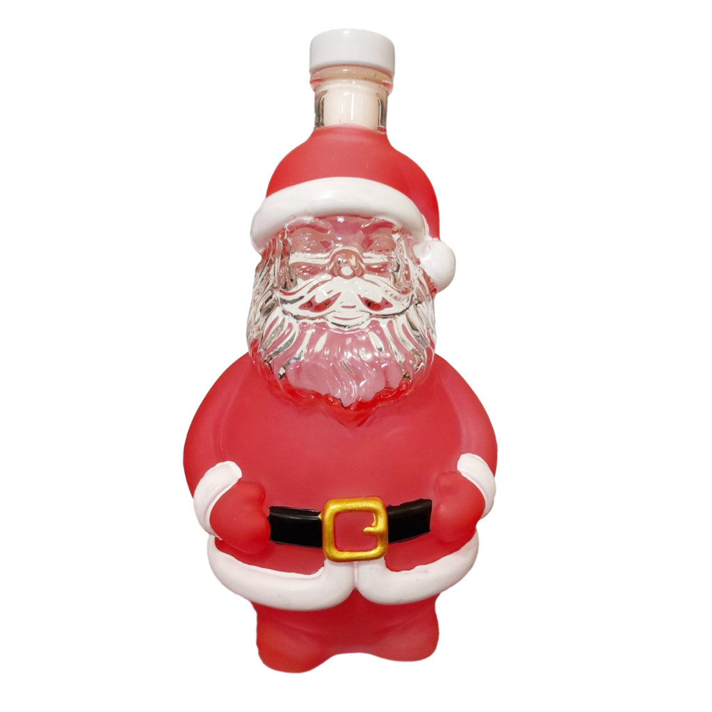 Glass Liquor Bottle Decorative Santa Claus Whiskey Decanter 320ml Christmas Festive Holiday Storage for Home Bar Party f