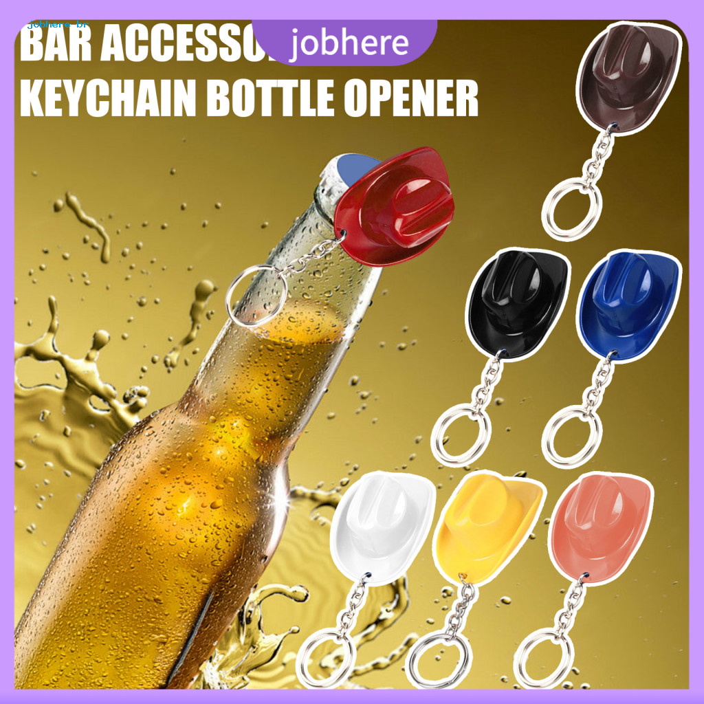 Decorative Bar Accessory Keychain Rustic Cowboy Hat Bottle Opener – Western Style Dual Function Beer Key Ring Perfect