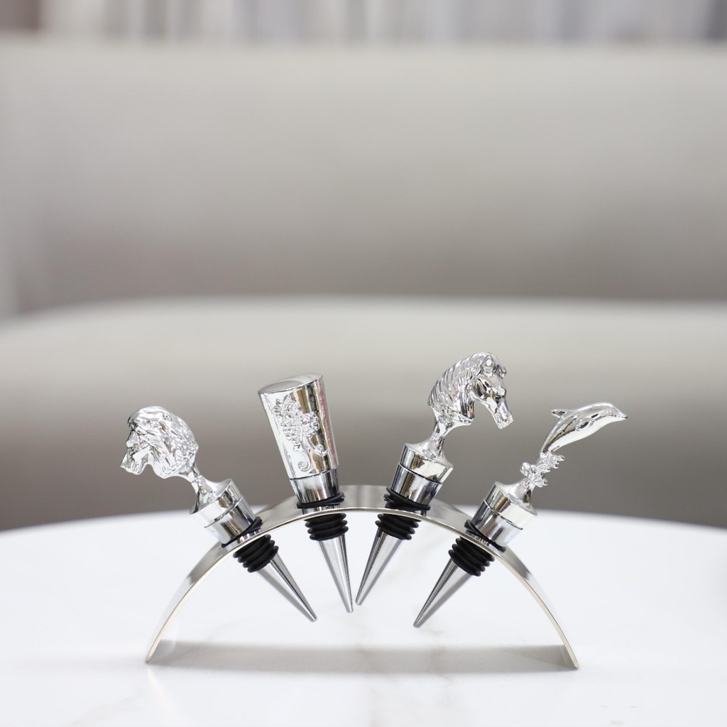 RLWN Nordic-style creative, high-end metal animal wine stoppers, decorative bottle stoppers, suitable for hotels, bars,