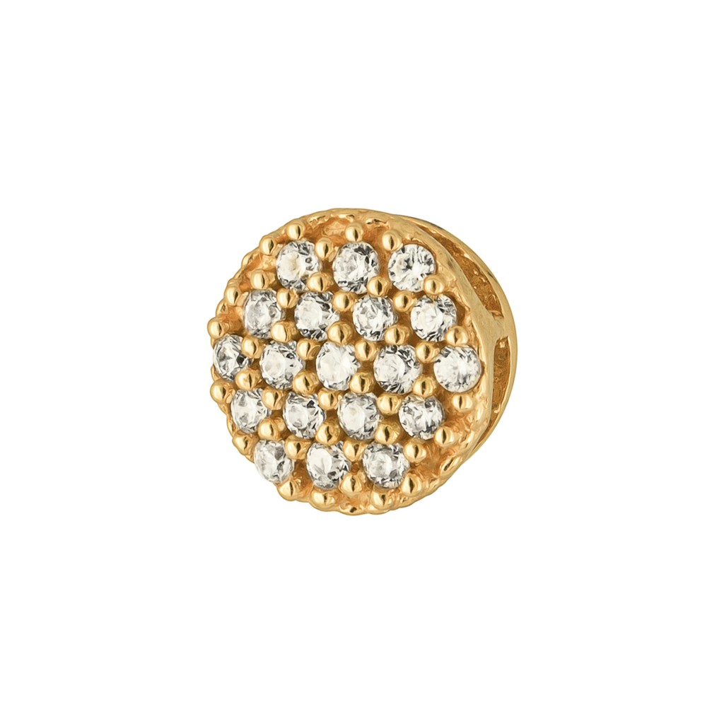 Pingente Ouro 18k Ponto de Luz Chuveiro Redondo