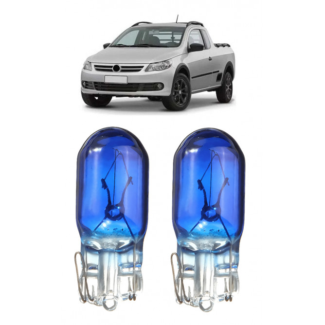 Par Lampada Pingo T10 Super Branca Saveiro G4 G5 G6 Farol Teto Placa 5w