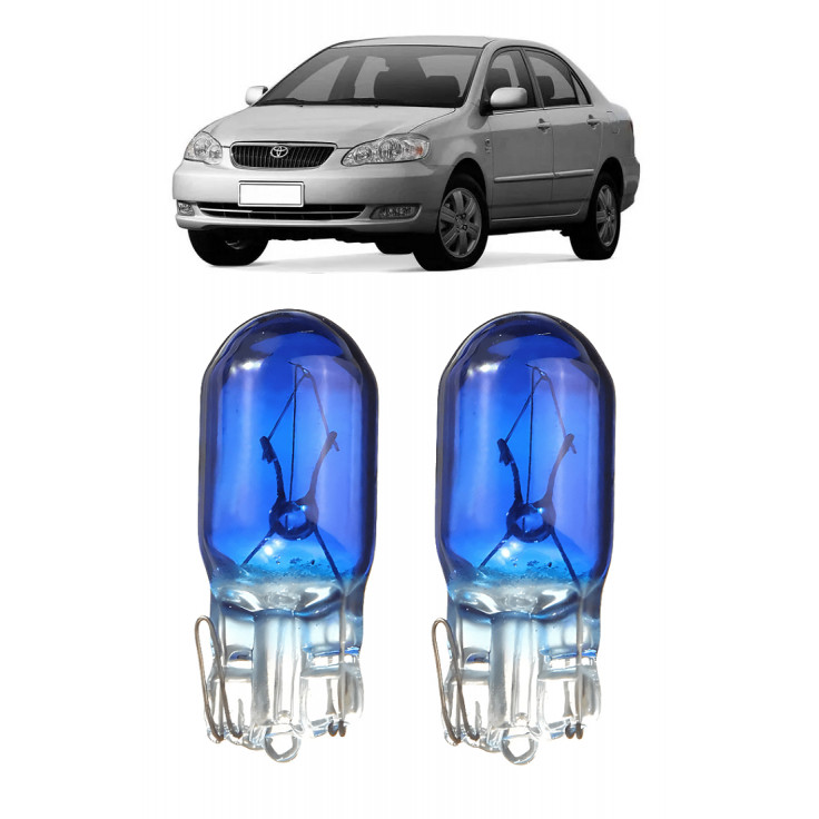 Par Lampada Pingo T10 Super Branca Corolla Farol Teto Placa 5w