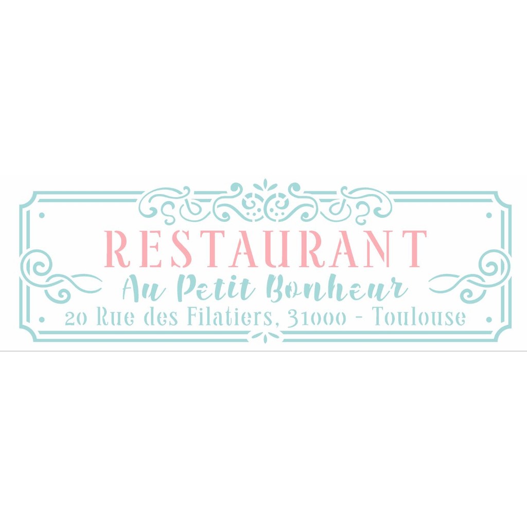Stencil OPA 10x30 3156 Frase Restaurant Au Petit Bonheur