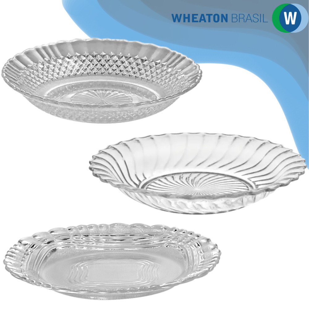 Conjunto 6 Pratos Fundos De Vidro Wheaton Restaurant Buffet