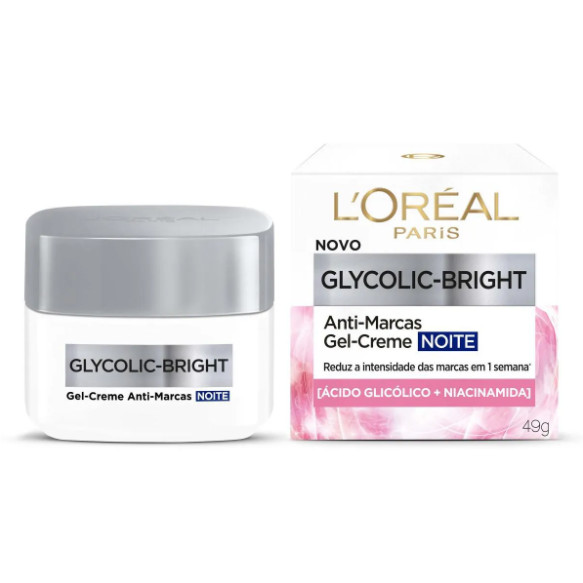 L'Oréal Paris Glycolic Bright Anti-Marcas Gel Creme Noite 49g