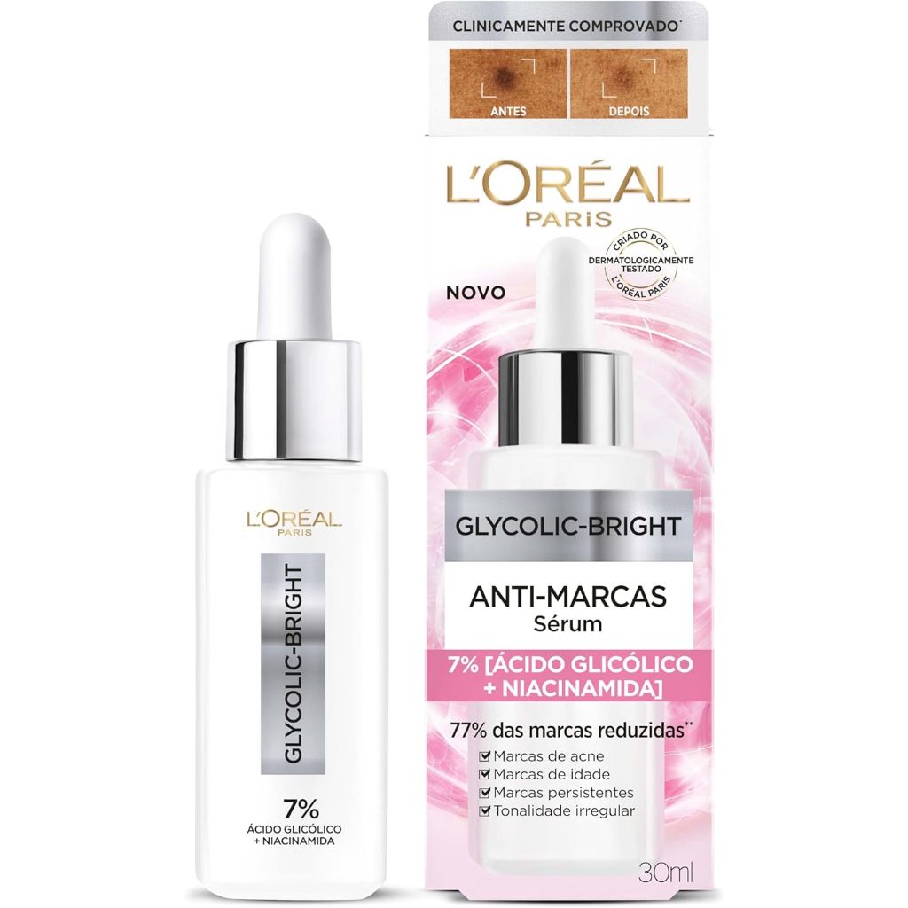 Sérum Facial Glycolic Bright 30ml - Luminosidade e Uniformidade com Ácido Glicólico e Niacinamida