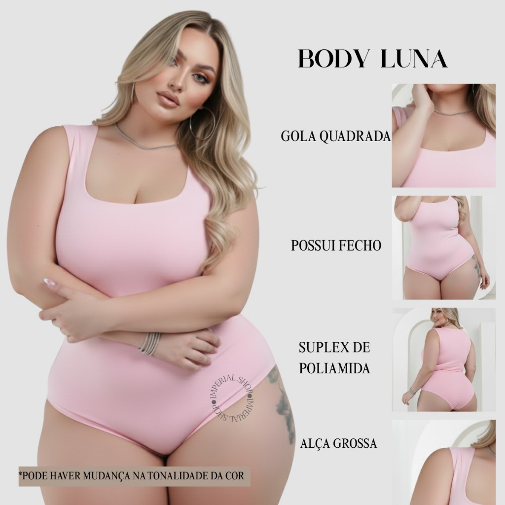 Body Regata Collan Feminino Casual Moda Plus Size Luna