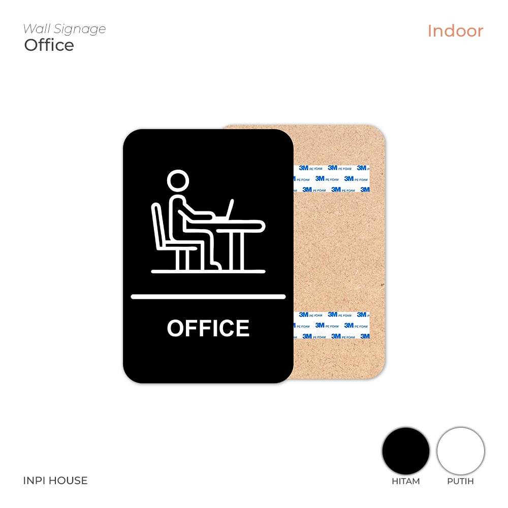 INPI HOUSE Signage Office Room-Placa De Sinalização Para Área De Escritório-Preto , Branco-Interior