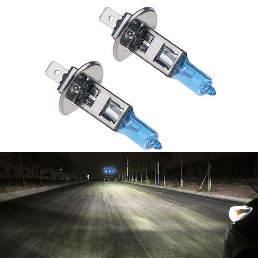 UQ 2PCS H1 12V 100W Lâmpadas Halógenas Brancas 6000k Globos De Luz De Cabeça De Nevoeiro Para Carros