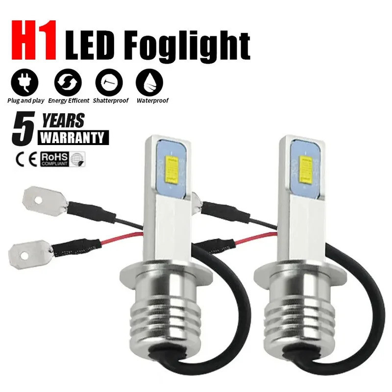 2pçs H1 Faróis Led De Carro Lâmpadas 3000K 6000K 12000K De Feixe Alto De Neblina Distância 12V 24V 80W 03570 Chips