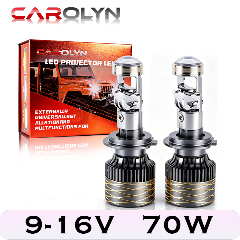 CAROLYN 2PCS Novo H7 H4 Bi LED Lente Do Projetor Lâmpada H11 9005 9006 HB3 HB4 Para Farol Carro 12V