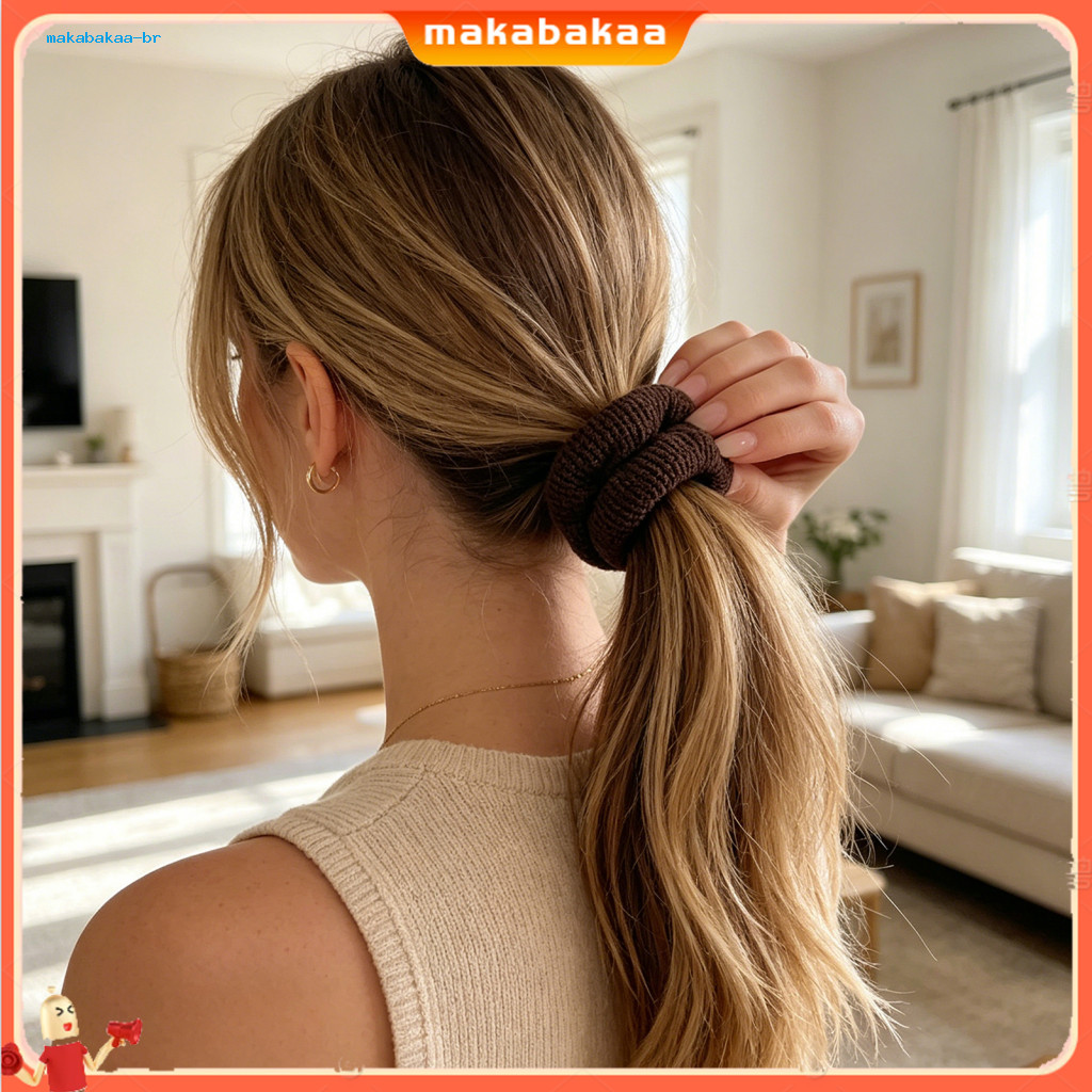 5pcs Women Hair Ties Adjustable Elastic Thickened No Scalp Irritation Bands Soft Stretchy Holders Versatile Accessories